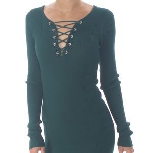Planet Gold Green Lace-up long sleeve Sz XL NWT